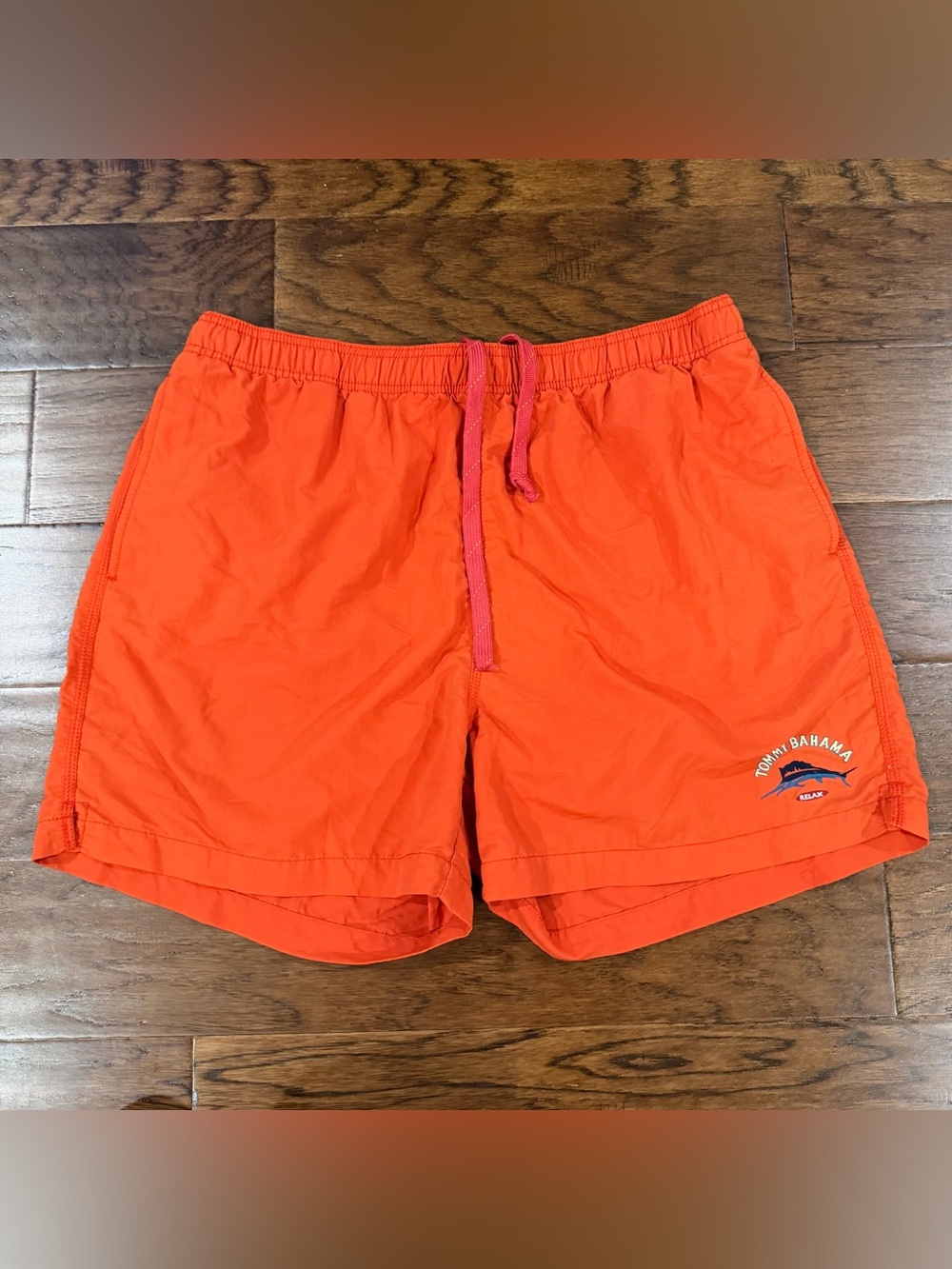 Tommy Bahama Relax Mens Swim Trunks Large Orange Mesh Lined Drawstring